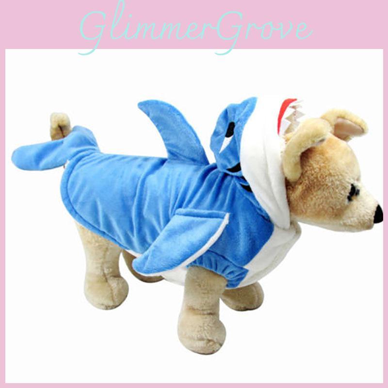 Stylowa niebiesko-biała kurtka kostiumowa rekina dla psów Idealna na Halloweenową zabawę