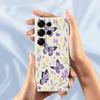 Für Samsung Galaxy S25 Ultra Hülle Lila Schmetterlinge Musterdruck Gerade Kante TPU Handy-Rückseite