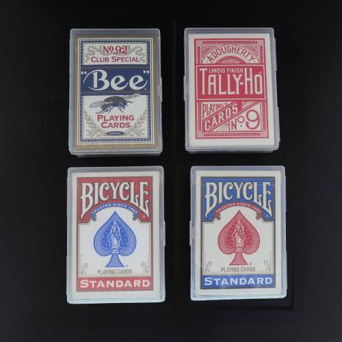 6-Piece Plastic Empty Playing Card Deck Case, Empty Playing Card Box Holder, Storage Case, Organizer with Snap Closure, Perfect for 3.5x2.5 Inch Game