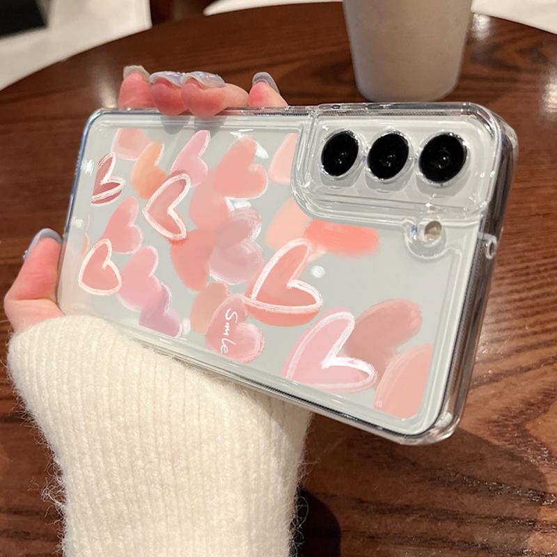 Romantic Love Clear Case For Samsung Galaxy S25 S24 S23 S22 Ultra Plus S24 FE A15 A14 A55 A54 A36 A26 A16 A52 A35 5G Soft Cover