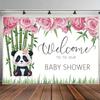 1Pcs Panda Bamboo Pink Roses Decoration Background Backdrop Decorations For Photo Studio Photo Booth Party