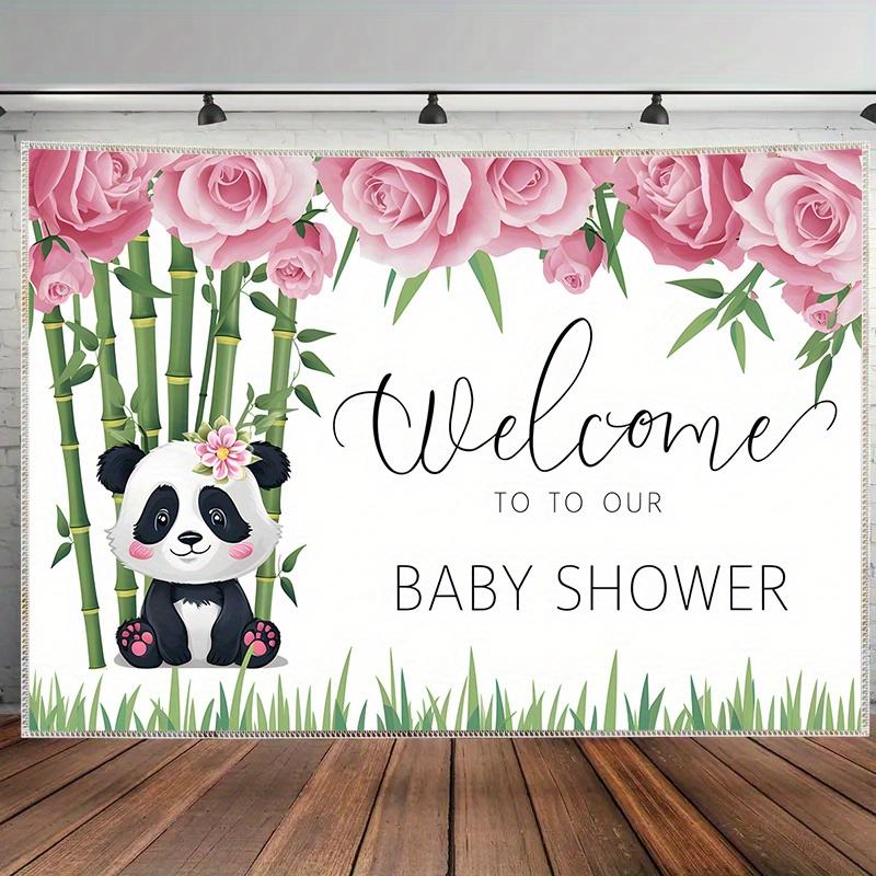 1Pcs Panda Bamboo Pink Roses Decoration Background Backdrop Decorations For Photo Studio Photo Booth Party
