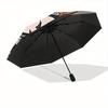 Tom Jerry Auto Open/close, 8-Rib Iron Frame, Compact Folding Umbrella All-Season  0808098