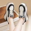 Leather Little White Shoes Women's Casual Versatile Dad Shoes Spring and Autumn Flat Bottom Thick Sole Women's Sports Shoes Women's Shoes