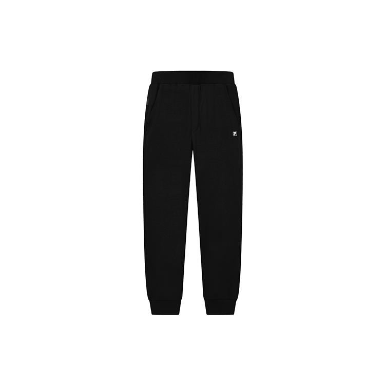 FILA Knitted Sweatpants Men s Jet Black Moderate Cuffed Pants F11M132656F-BK XL