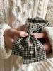 Oar Houndstooth Big Ribbon Pin [ Brown ]