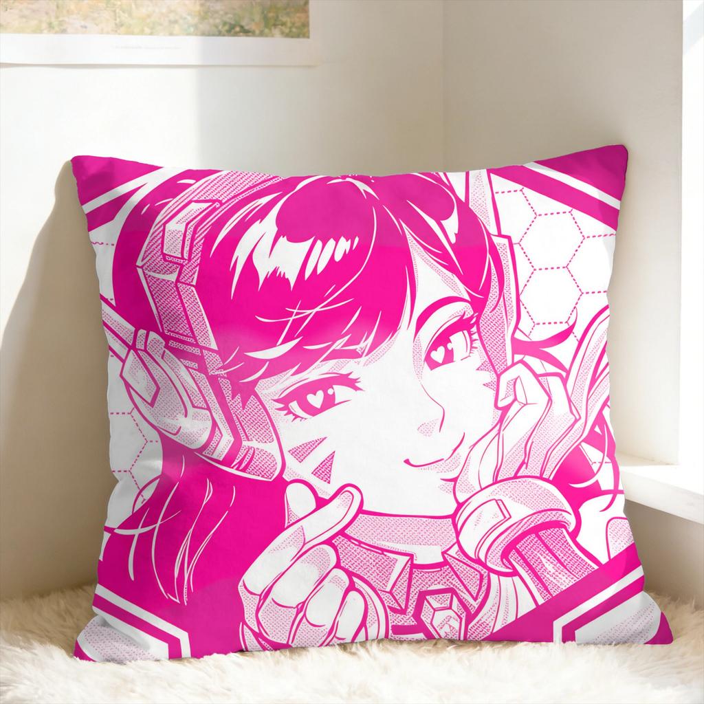O-OverwatchES Pillow Case Square Pillow Cover Cute Funny Cushion Cover For Sofa Couch Bed Living Room