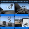 Vacuum Magnetic Phone Holder Stand With Suction Cup - Ultra Long Metal Arm & 360° Adjustable Car Phone Mount For All Smartphones, All Car Models
