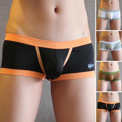 Männer Sommer Shorts Slips Low-rise Patchwork Farbe U Konvexen Unterwäsche Brief Drucken Nahtlose Unterhosen