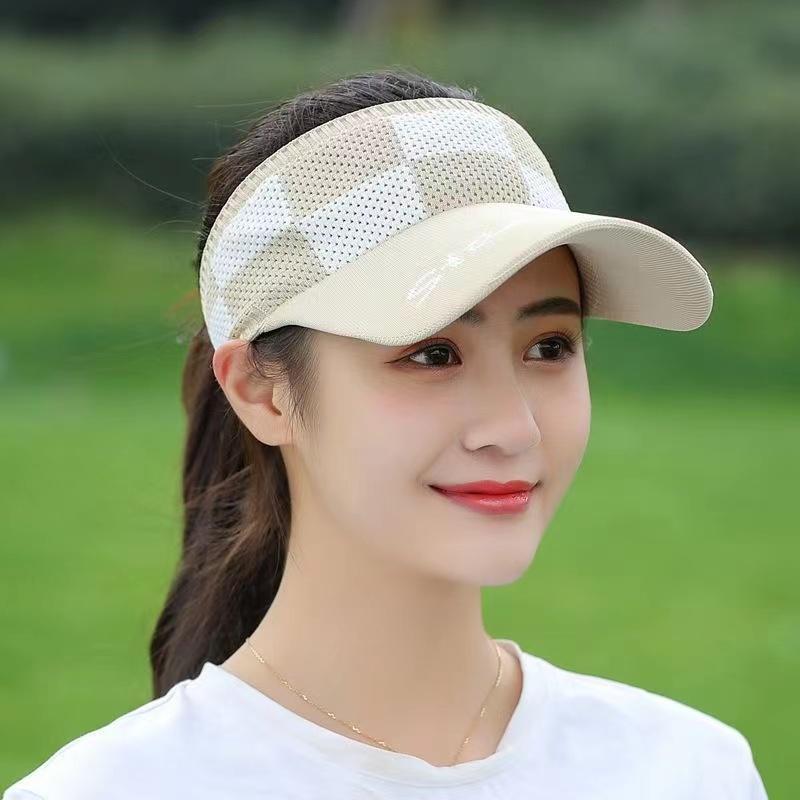 Visor Plus Long 10CM Brim Ponytail Baseball Cap Women Summer Knitted Breathable Golf Beach Hat For Outdoor Sports Empty Top Hat