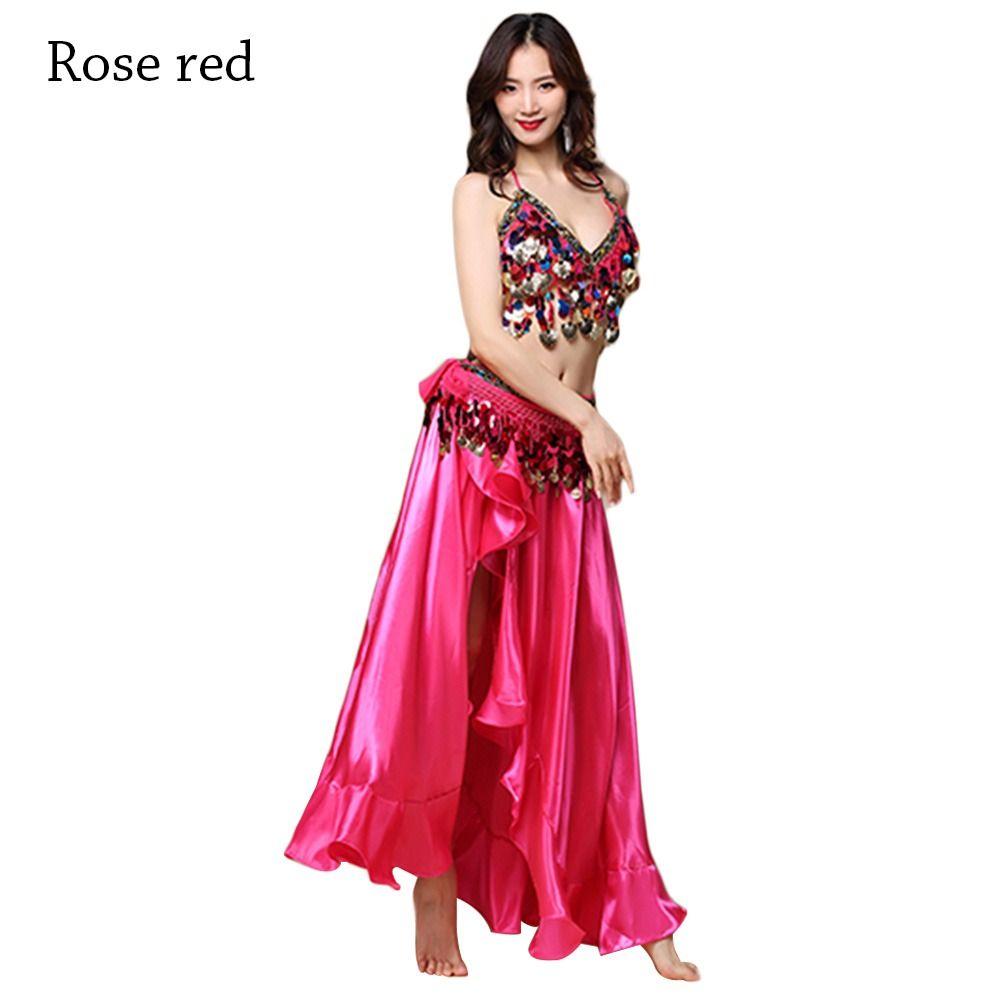 Tassels Show Costumes Hip Scarf Performance Top Belly Dance Costumes Dancer Skirt Halter Bra
