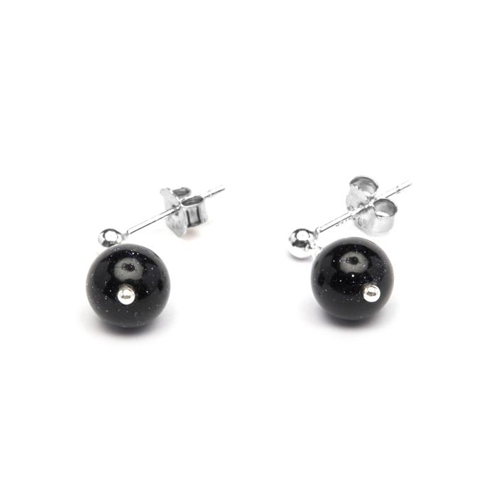 Boucles d'oreilles - LUXENTER - Coleki - Métal 925 - Onyx - Clou/Puce