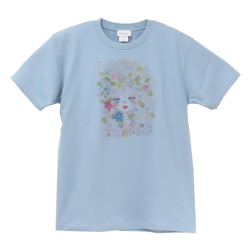 

Mizumori Ado Flower Face Blue M size T-shirt синий
