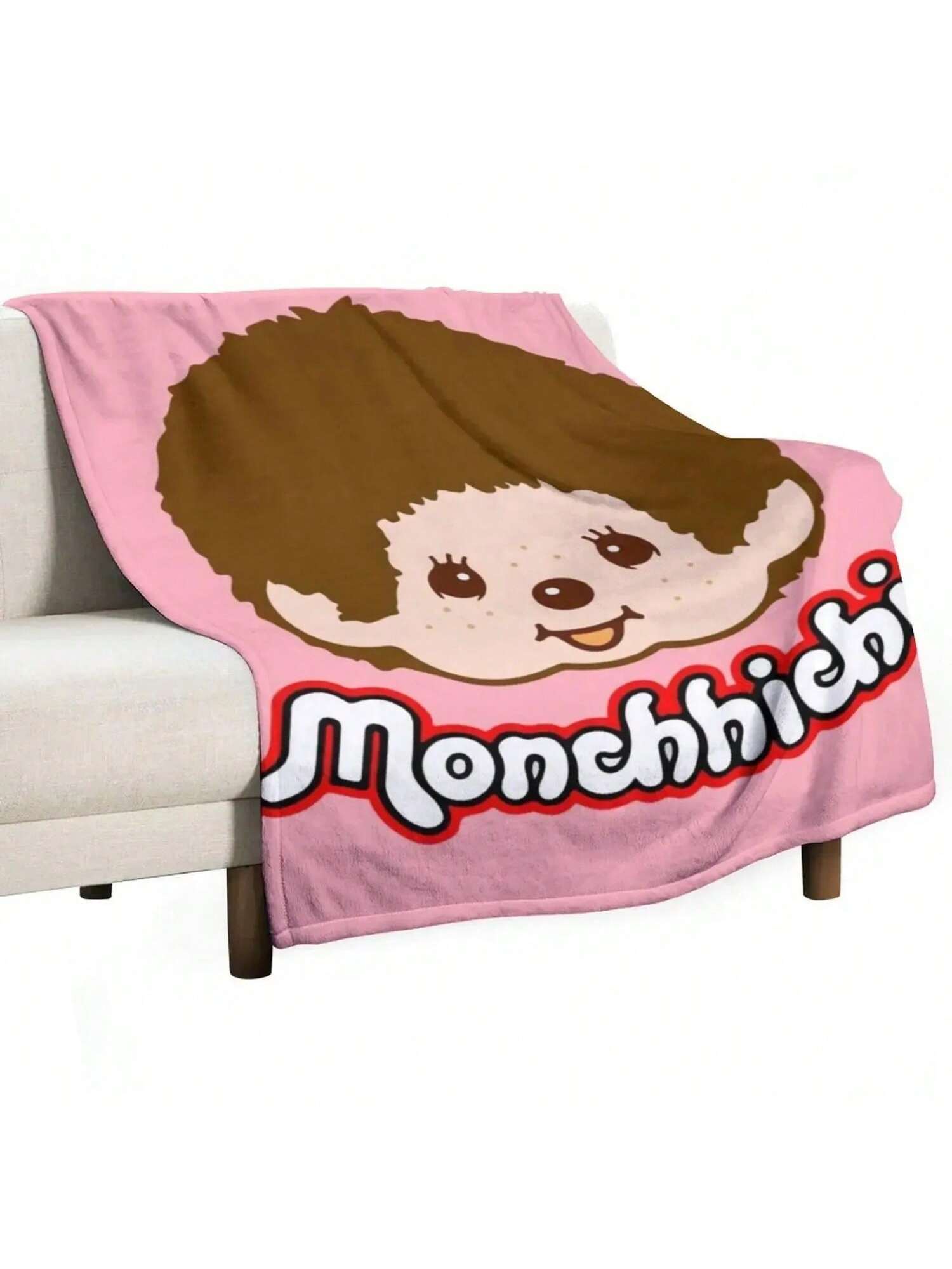 Monchichi - Pink Throw Blanket Large Heavy To Sleep Blankets For Sofas Blankets 75X95CM серый