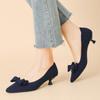 Dámské Velké Velikosti Jarní Jehlové Podpatky Boty se Špičatou Špičkou Letní Ležérní Mašle Jednobarevné Boty na Vysokém Podpatku 34-43
