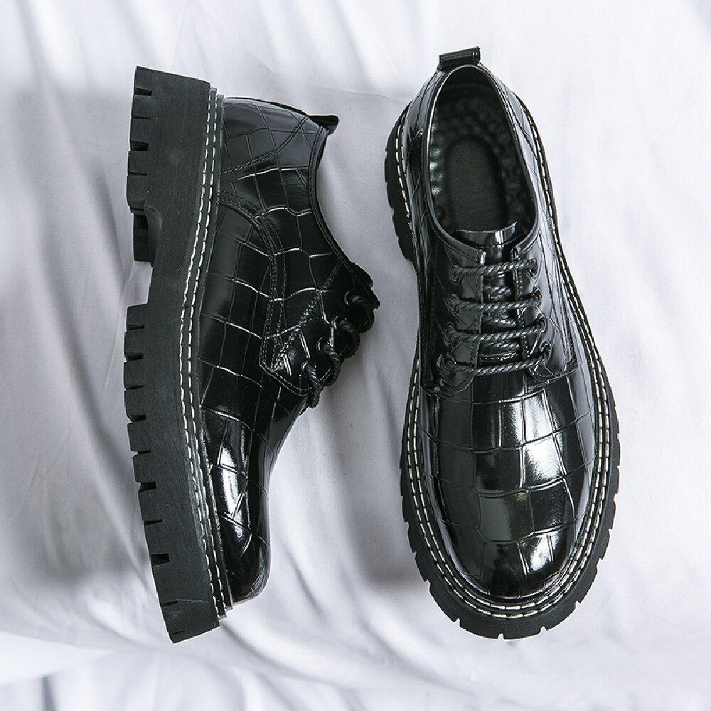 Fashion Dress Shoes Men Big Head PU Thick Sole Wear-resistant High-quality Derby Shoes Outdoor Training Shoes Size 38-45 Men Shoes