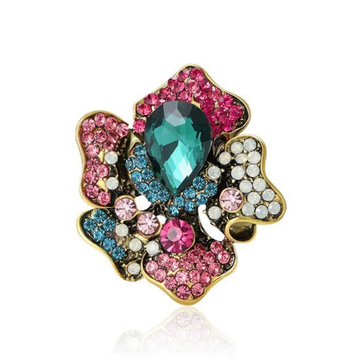Creative Colorful Flower Brooch Korean Version Charm Pin Artistic Retro Jewelry Accessories Party Holiday Souvenirs Popular Gift