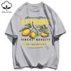 ZX Tee Lemons Fruits Premium Fresh Printing T Shirt Woman Loose Sportswear O-Neck Casual T Shirts Loose All-Match Short Sleeve