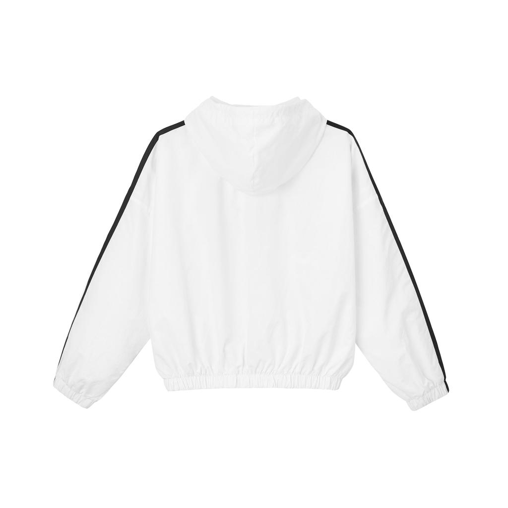 Adidas Lightweight Casual Hooded Loose Jacket Women Jackets White JZ2161