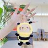 [Qiubaoll] Cute Bee Keychain Bee Animal Stuffed Bag Charm Fluffy Bag Decoration Stylish Birthday Present Gift