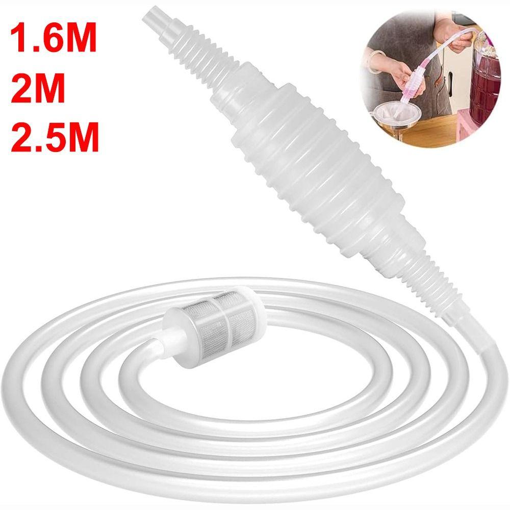 1.6/2/2.5Meters Beer Siphon Pump Food Grade Plastic Siphon Pump New Wine Beer Making Tool