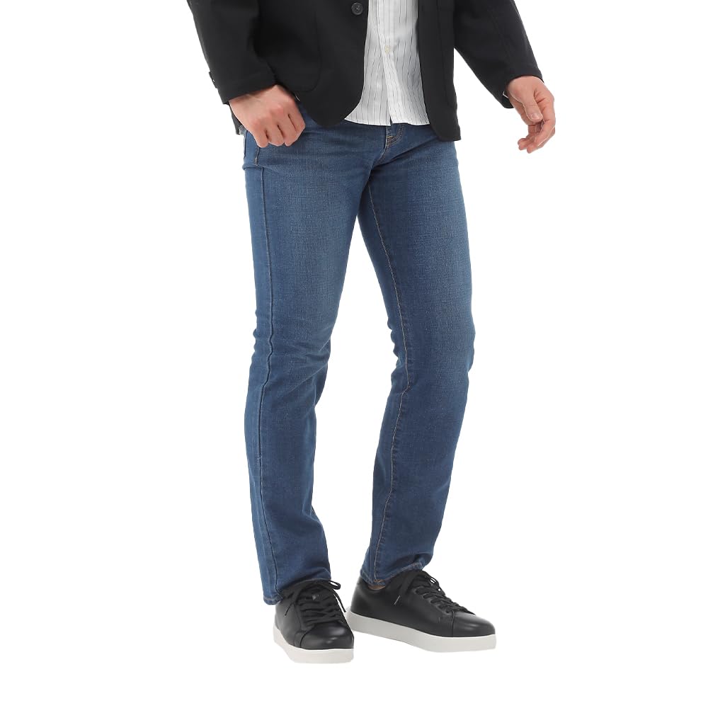 

Beisia Men s Stretch Denim Pants, Skinny, Slim, Straight Fit, Skinny Pants, Stylish Work Pants, Office, Casual, Length 76cm, Waist 91cm, Blue