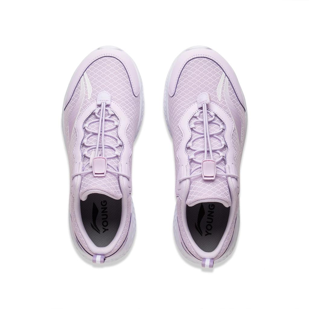Li Ning Kids Sports Lifestyle Series Running Simple Fashion Versatile Classic Running Shoes Kids Running Shoes Cool-Purple YKFR024-12