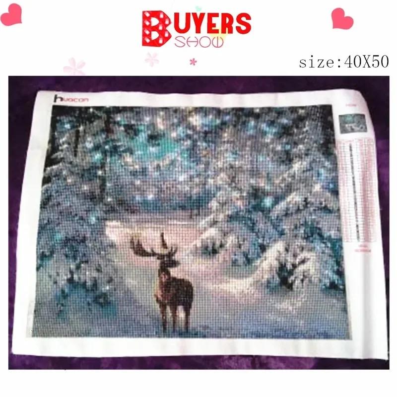 2024 New 5D DIY Christmas Diamond Pattern Deer Diamond Winter Diamond Embroidery Cross Stitch Home Decor