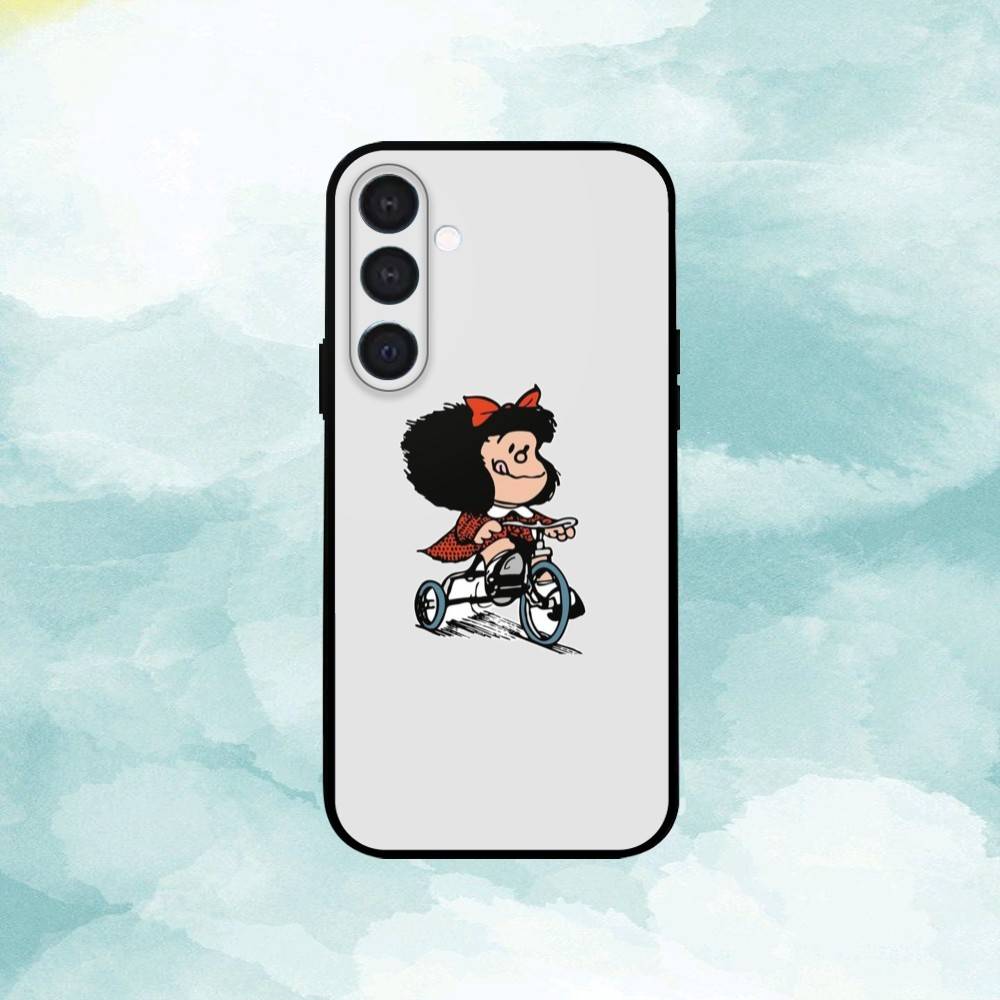 M-Mafalda World Peace Phone Case For Samsung A73,72,71,A52,51,40,41,A22,A32,31,A13, Soft Black Shell