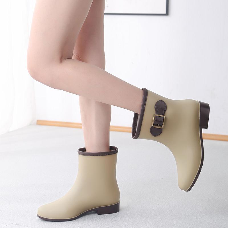 Waterproof Mid-Calf Rain Boots for Women Luxury Boots Warm & Durable Adult Female Waterproof Footwear with Anti-Slip Sole