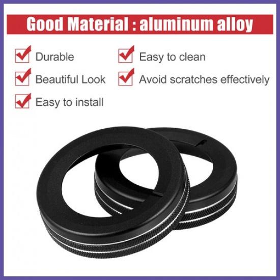 4 pcs Black Aluminum Alloy Center Control Ring Knob Cover for Chevrolet Camaro