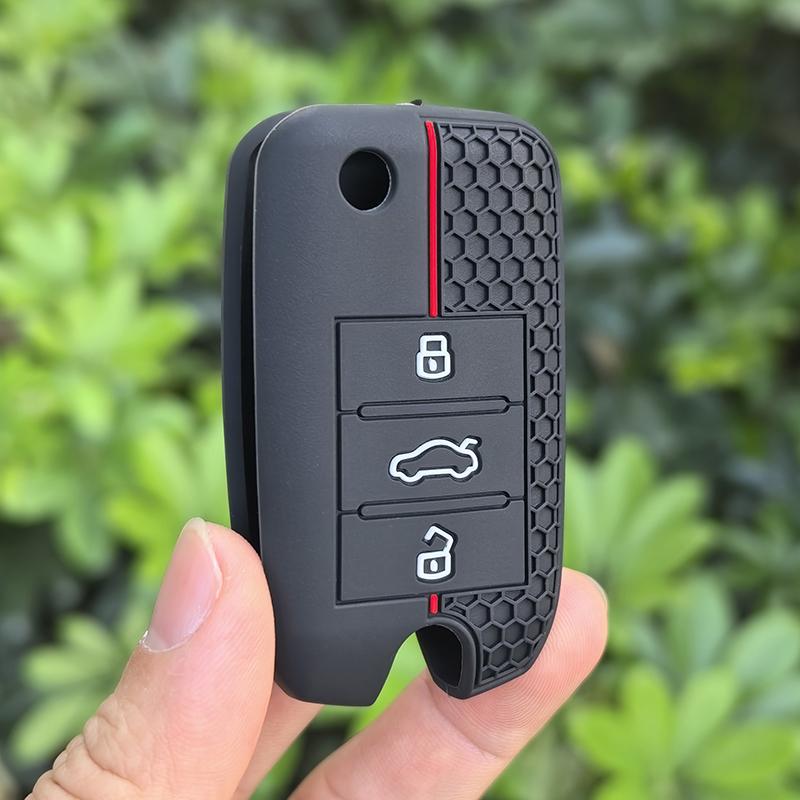 

Silicone Car Flip Key Case Cover Bag Shell Protector Keychain for Roewe RX5 MG3 MG5 MG6 MG7 MG ZS GT GS 350 360 750 Accessories