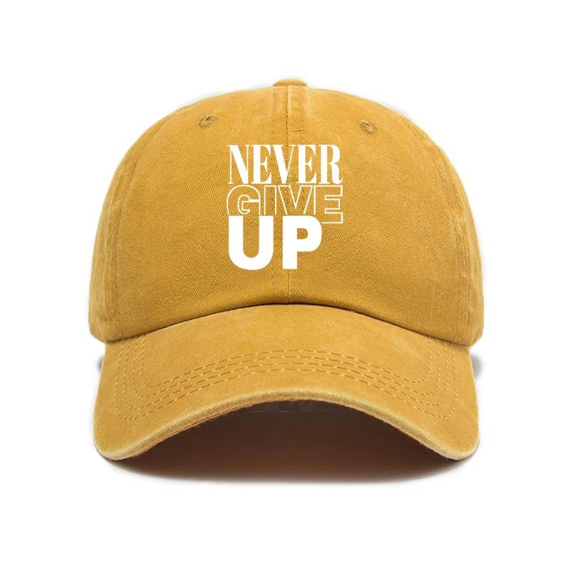 1 Stück Unisex 'never Give Up' Baseballkappe, verstellbare Sonnenschutzkappe, lässige Outdoor-Reise-Fahrerkappen für den täglichen Gebrauch, reise