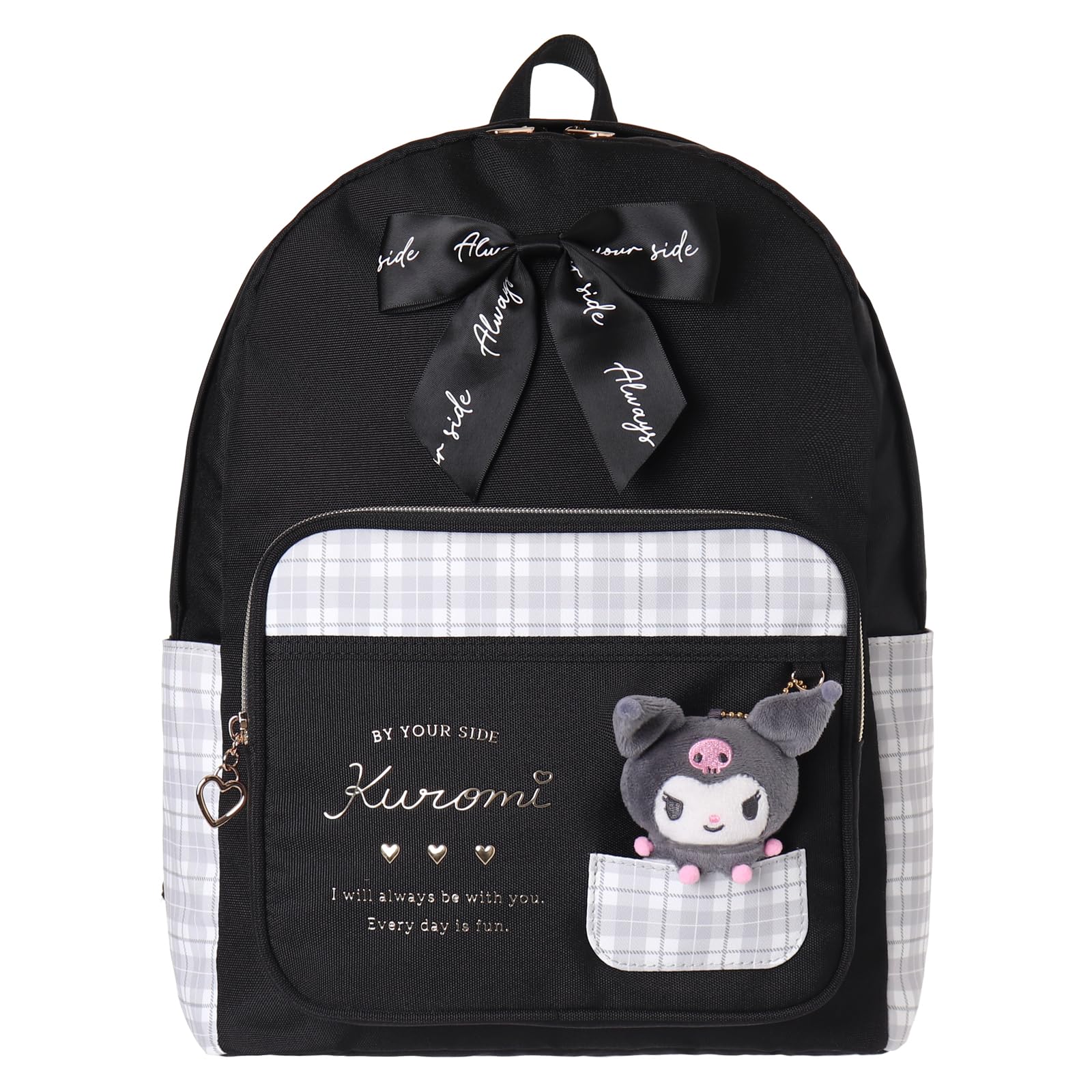 

Sanrio D Pack Daypack Рюкзак из полиэстера, плюшевая игрушка с подвеской для начальной школы Kuromi Pochacco Cinnamoroll Plain Simple Casual [Axis] School,