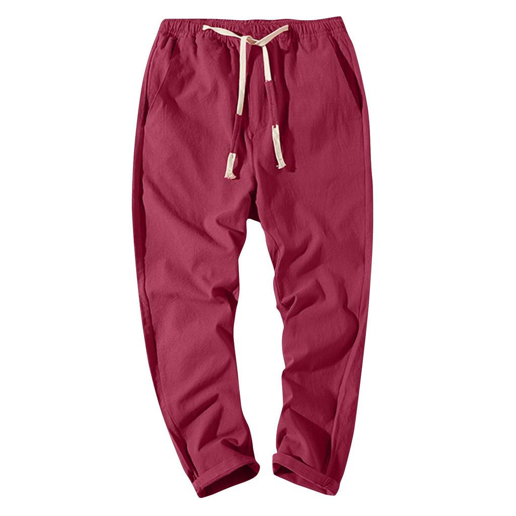 Men's Summer Casual Fashion Linen Pants Men Summer Breathable Cool Pants
