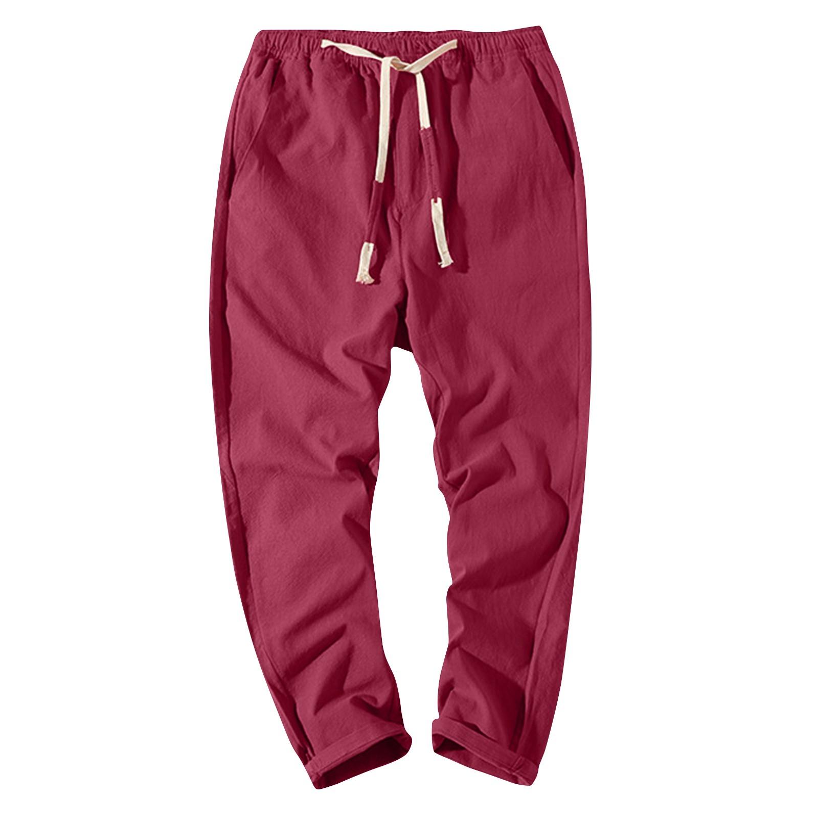 

Мужские летние повседневные модные льняные брюки Мужские летние дышащие крутые брюки L