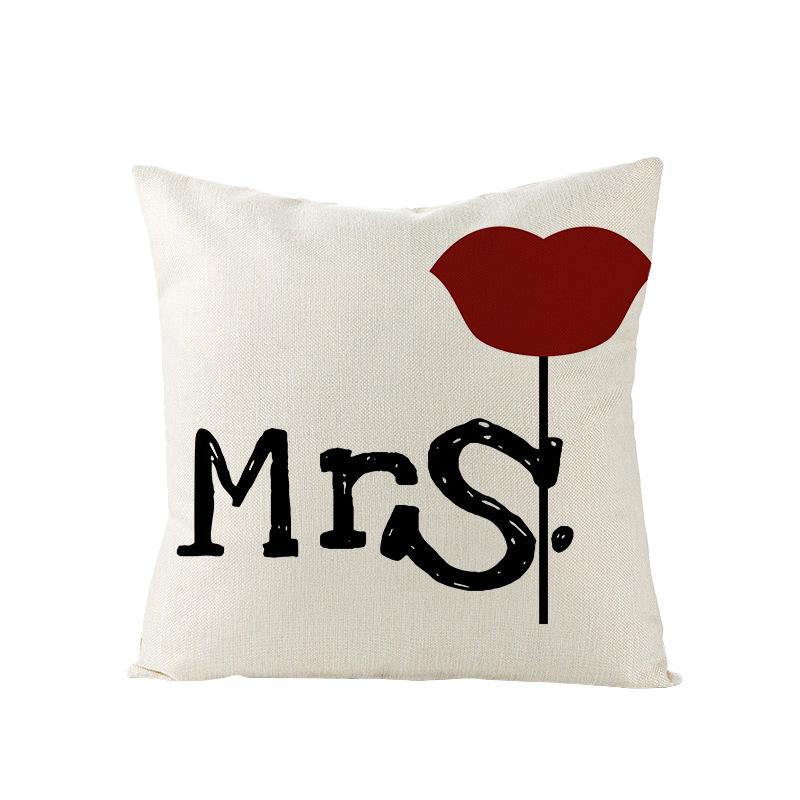 Polyester Pillowcase Valentine's Day Letter Print Sofa Pillowcase Home Ins Nordic Style