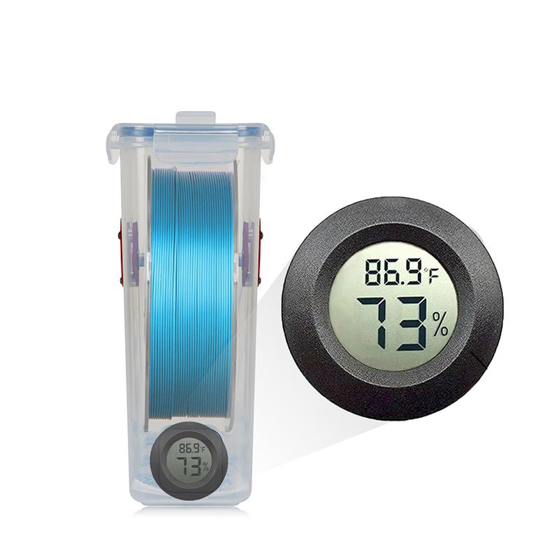 2Pcs Humidity Meter Pet  Acrylic Box Round Digital LCD Thermometer for Car Indoor Room Cigar Wine Cabinet Digital Temperature