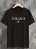 'Milano 'Tee, Summer Crew Neck, Men's Short Sleeve Cotton T-Shirt, Casual Wear, Men's Clothing - Men's Summer Cotton Graphic Tee
