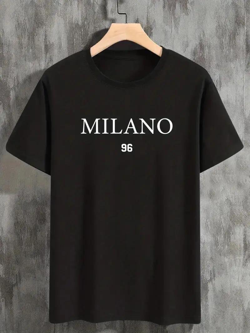 Milano Tee, Summer Crew Neck, Men s Short Sleeve Cotton T-Shirt, Casual Wear, Men s Clothing - Men s Summer Cotton Graphic Tee S разноцветный
