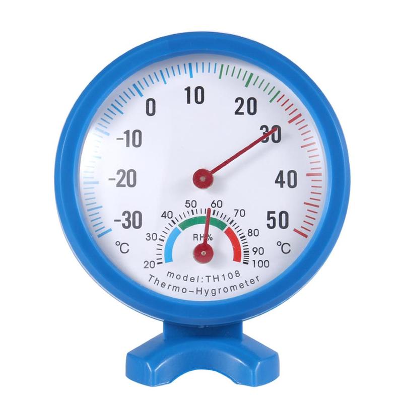 TH108 Temperatur-Feuchtigkeitsmesser Mini Rund Analoges Hygrothermograph Messwerkzeug Innen Außen Wandhygrometer Für Zuhause