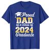 Proud Mom of A Class of 2024 Graduate Mother Senior Family T-Shirt Funny Dad Aunt Uncle Grandma Grandpa Sister Brother Tee Tops