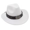 Top Hat Western Cowboy Hat Tibetan Jazz Hat Felt Hat Bull Head Belt Buckle Riding Hat Sun Hat