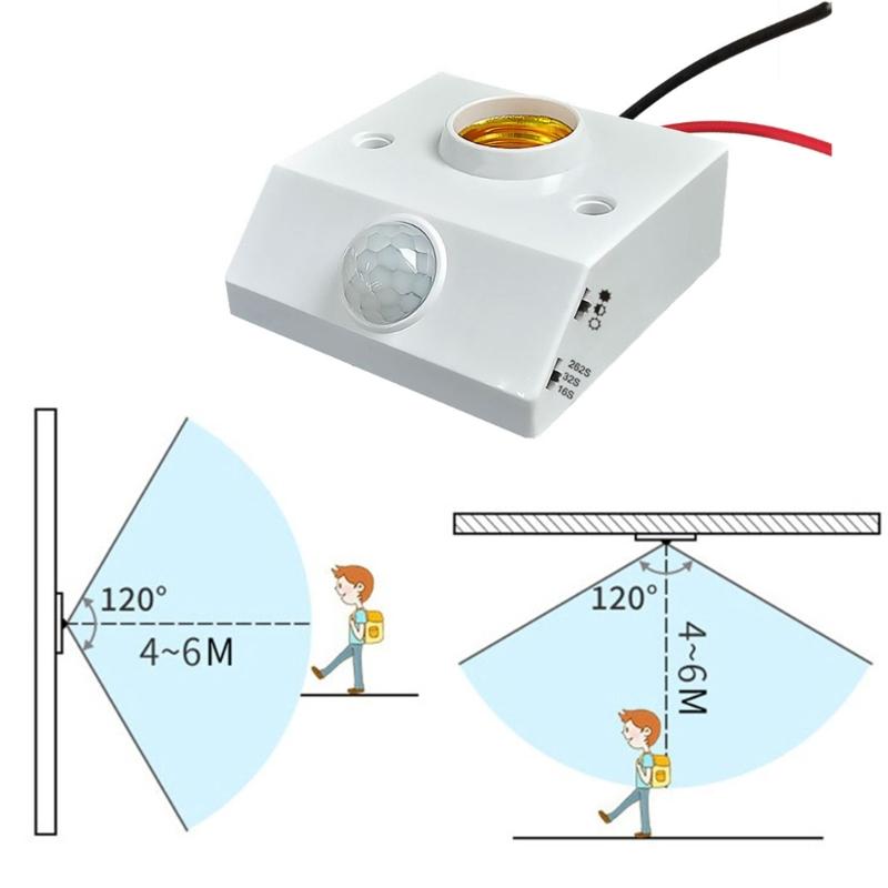 Intelligent  Motion Activated Light Sockets Energy Efficient Lighting Motion Sensing Light Base for Closets & Hallways for E27