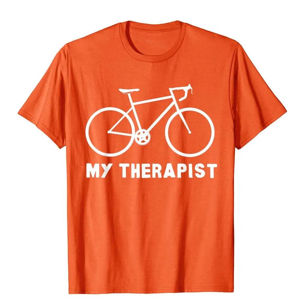 My Therapist Bicycle Funny Bike Riding Rider Cycling Gift T-Shirt Rife Unisex Tops T Shirt Unique T Shirt Cotton Vintage