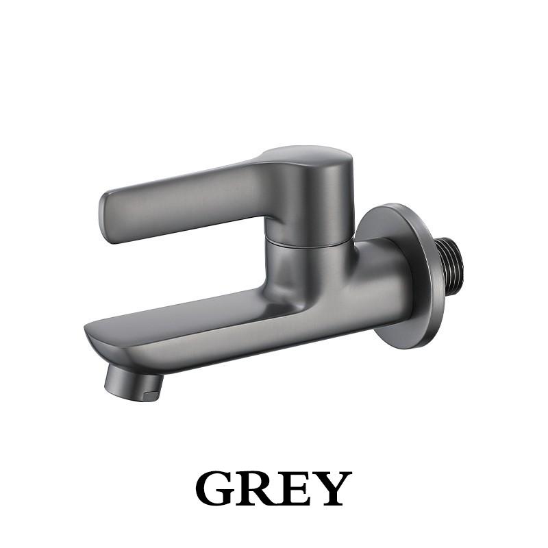 Wall Mounted Solid Brass Outdoor Faucet Gray/Black Single Cold Water Garden Tap for Balcony Washbasin And Mop Pool Creative Home