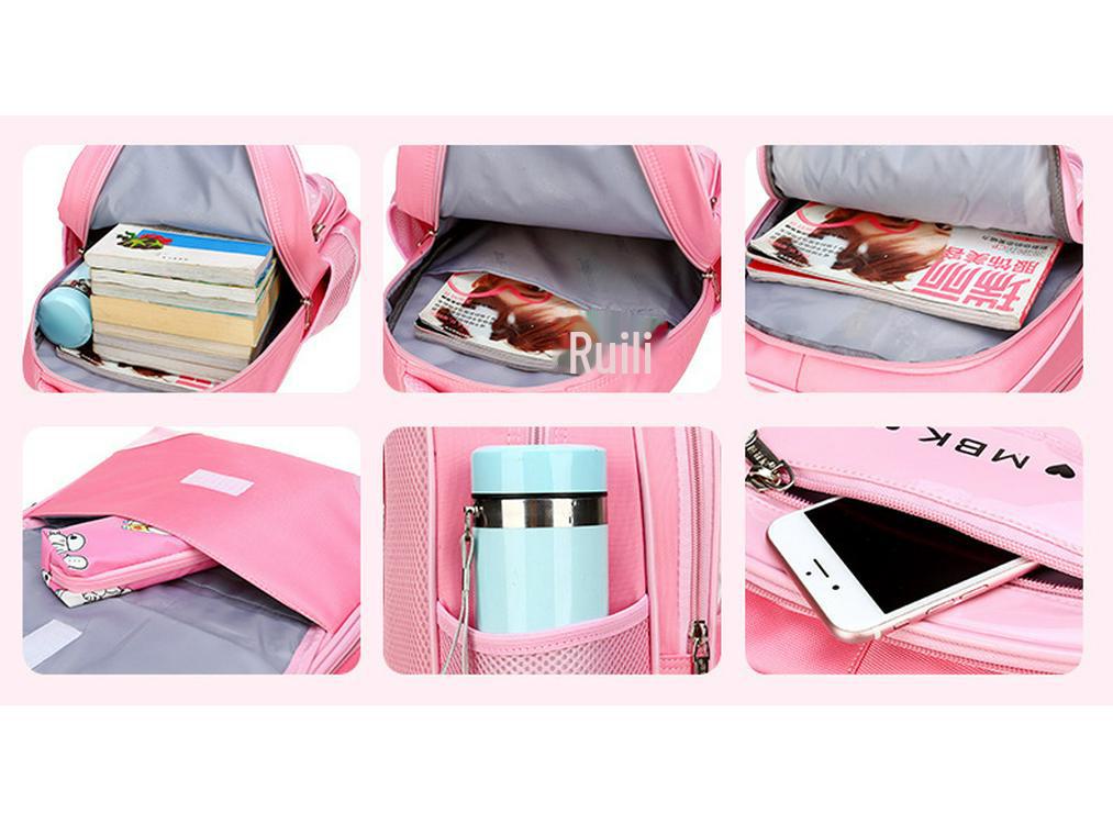 Elementary School Trolley Backpack for Girls (Grades 1-3 and 5-6), Ages 6-12, Korean Style