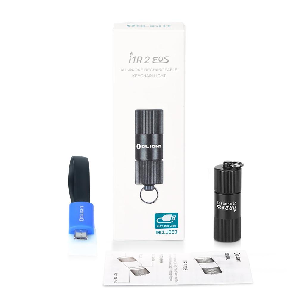 OLIGHT I1R 2 EOS Flashlight, Handy Light, Mini Light, Flashlight, 150 Lumens, USB Rechargeable, Lost Prevention, Compact, Small, Lightweight,