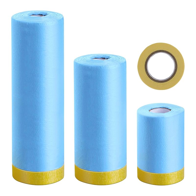 MyLifeUNIT Tape and Drape, 6 Pack Masking Paper with Tape for Automotive Painting