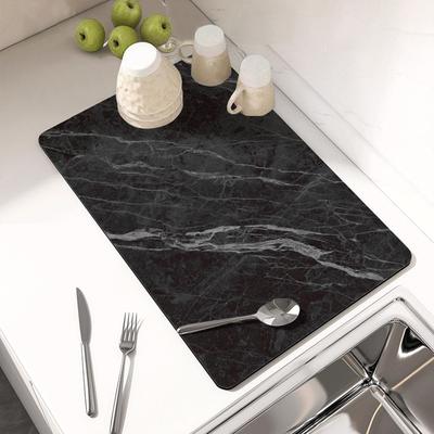 Dish Drying Mats for Kitchen Counter Marble Print Dishes Pad 40 X 60CM Drainer Rack Mats Absorbent Fast Dry Kitchen Accessories